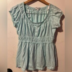 Currants women’s Light Blue babydoll Top size L
